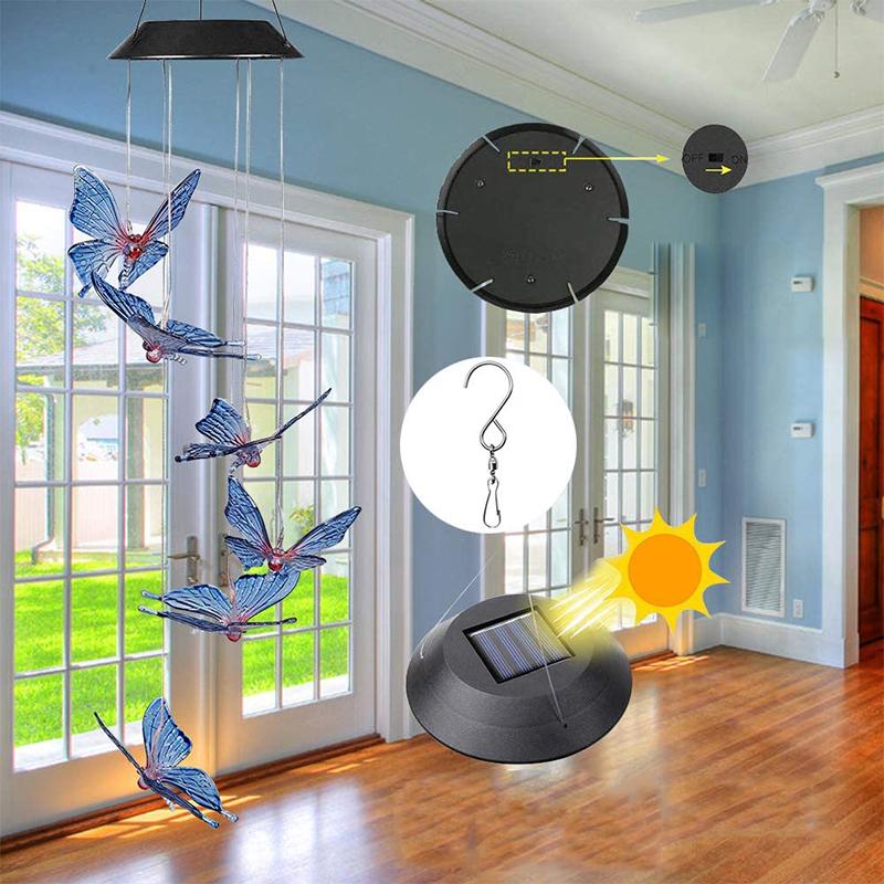 Solar-powered butterfly lights