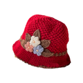 French Thick Women's Flower Knit Wool Hat