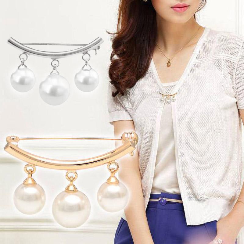 Nail-free pearl scarf ring waist buckle