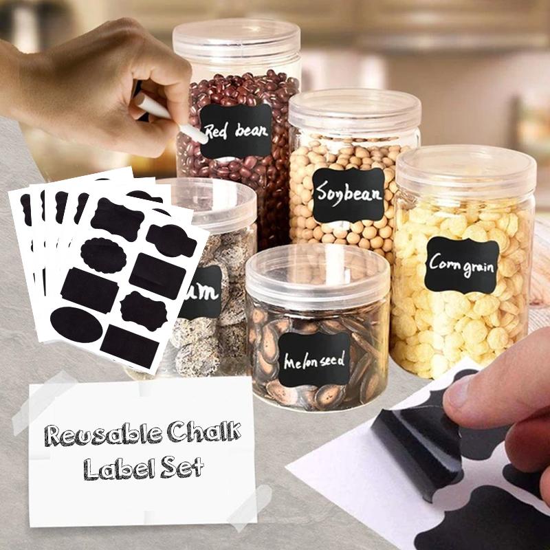 Reusable chalk labeling set