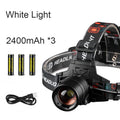 Rechargeable Waterproof Bright LED Work Headlamp, with Zoomable Light, 3 Light Modes & Powerbank, for Camping, Hiking, Hunting, Outdoors