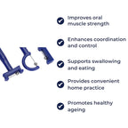 3-Piece Tongue Tip Exerciser – Non-Slip Handle – Improves Speech & Swallowing Control