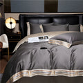 Satin Cotton Embroidered Bedding Set - Luxora