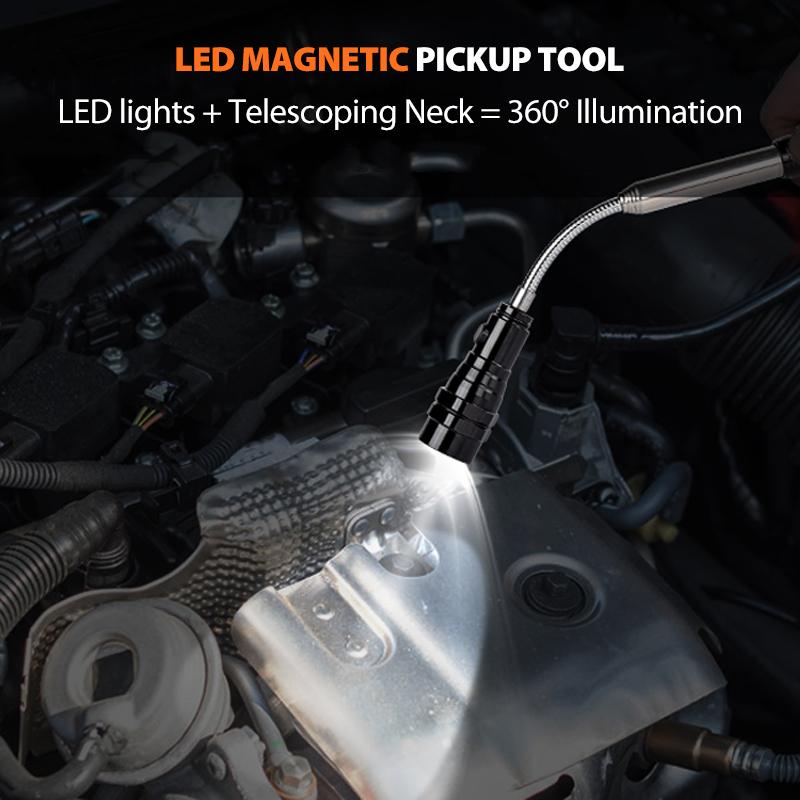 Telescopic Magnetic Pickup Flashlight