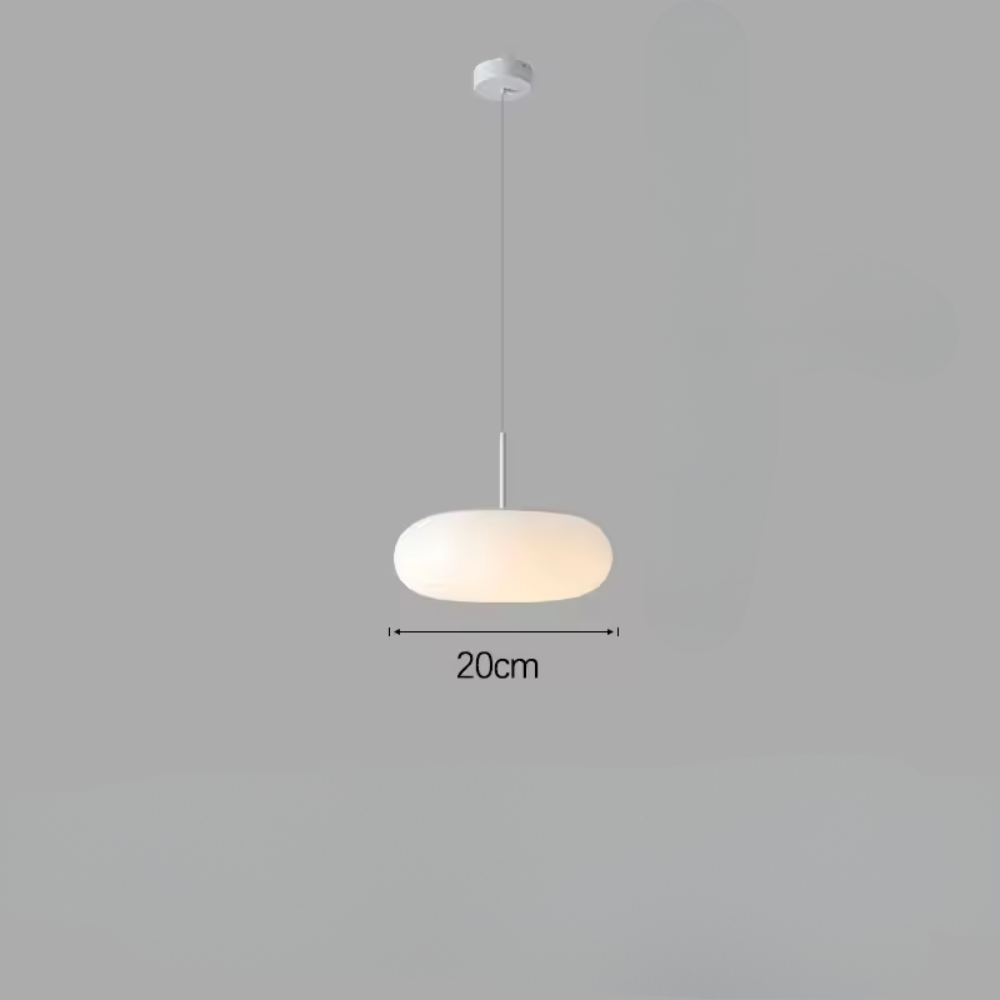 Modern Cream Pendant Lamp in Simple Chandelier Style with Warm LED Lighting