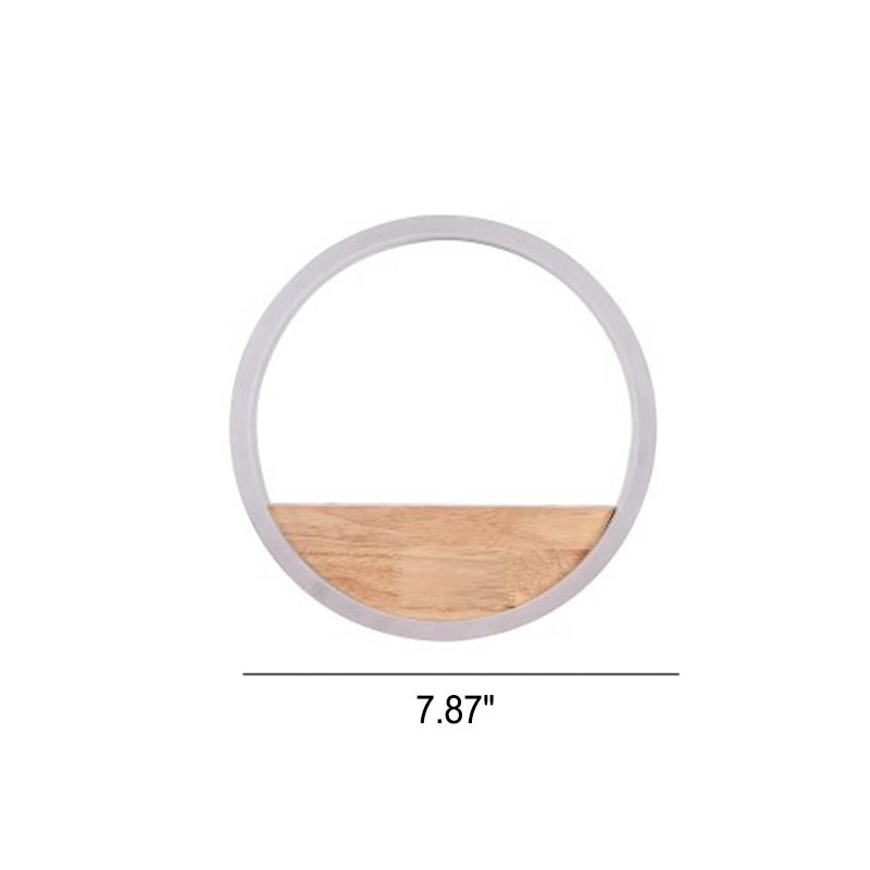 Lumoshelf LED Wall Light | Solid Wood with Shelf | Round Wall Lamp | Warm & White Light