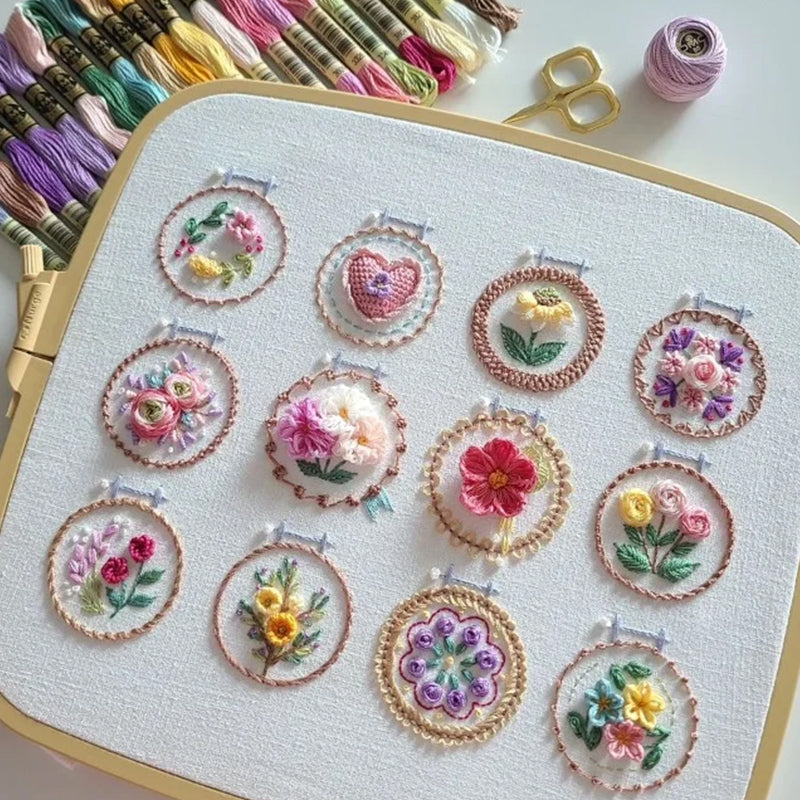 Small Flower Frame Embroidery Set