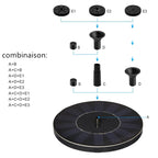 Solar fountain pump for outdoor use