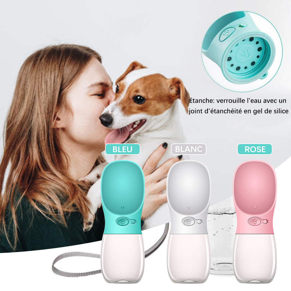 Portable water bottle for pets outdoors