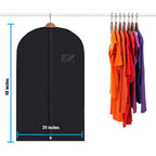 5 Premium Garment Bags - With Transparent Window, Water-Repellent - 40"/54" Inches