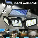 Solar-powered outdoor wall lamp