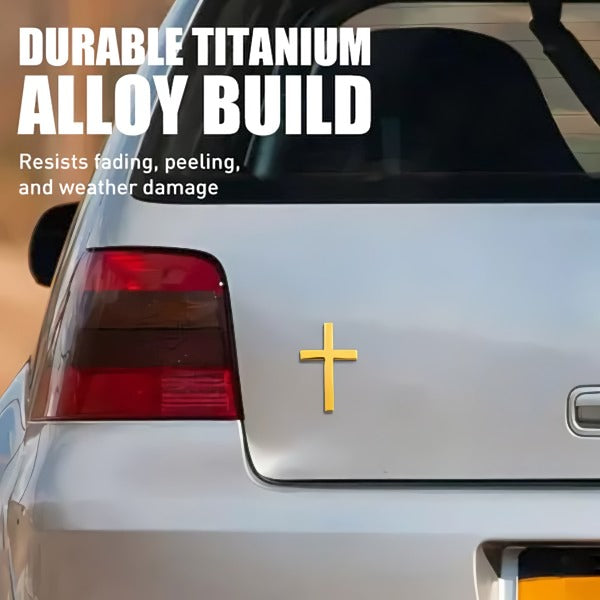 ️ 3D Cross Metal Jesus Christ Cross Badge StickerCar Anti-Scratch Sticker