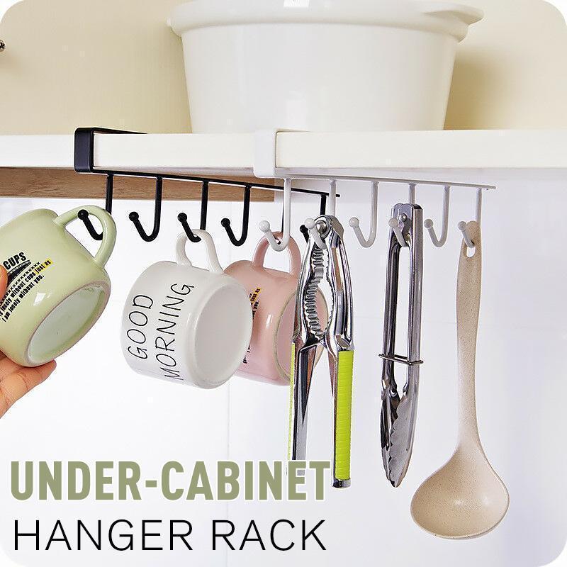 6 Hook Under-Cabinet Hanging Shelf