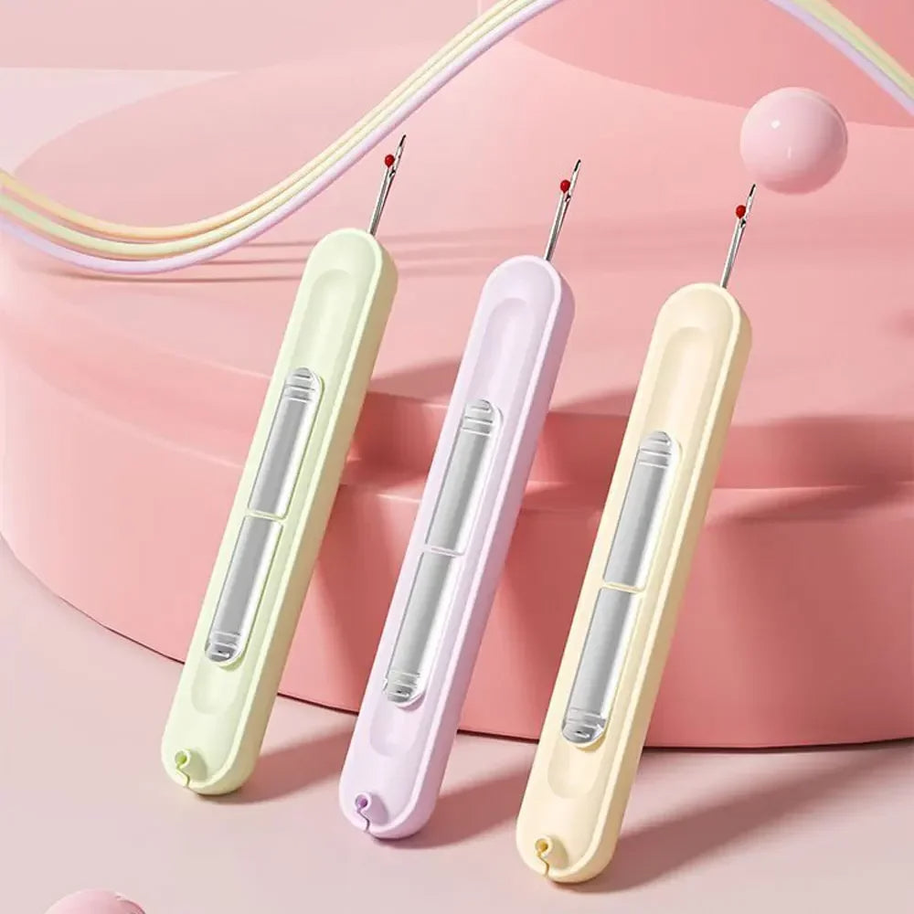 2 in 1 Needle Threader Tool with Cutter for Easy Sewing