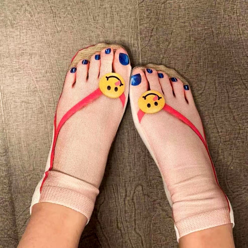Socks with nail print