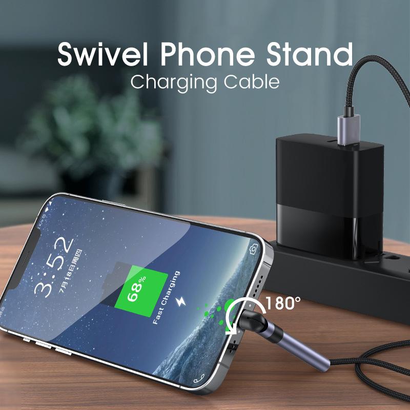 Rotatable Phone Stand Charger Cable