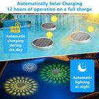 2 PCS - Timer Function Solar-Powered Pool Light with 3 Brightness Levels & 9 Colors