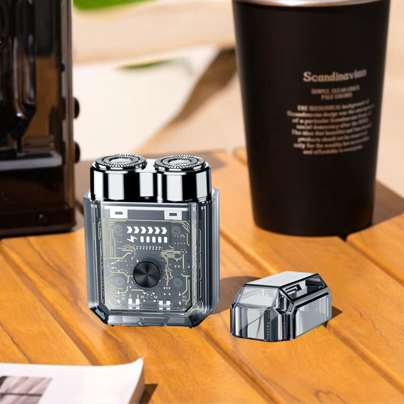 Transparent Mini Dual-Head Electric Shaver