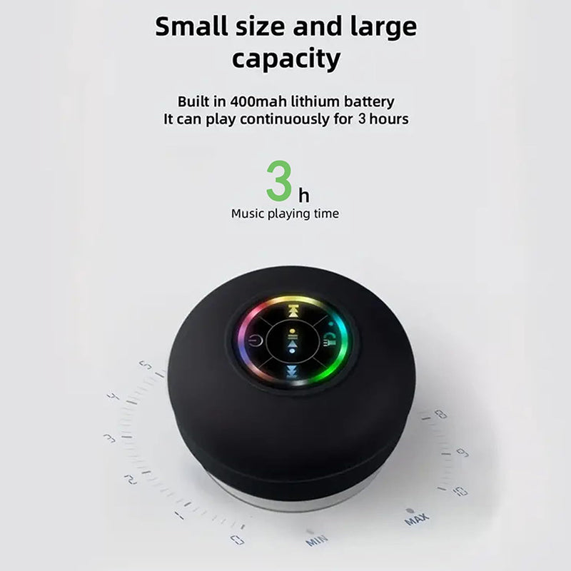 Mini Bluetooth Shower Speaker with LED Light