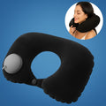 TravelThrive | Inflatable Travel Neck Pillow – Adjustable Firmness – Soft Velvet Cover – Neck Pain Relief – Compact for All Journeys
