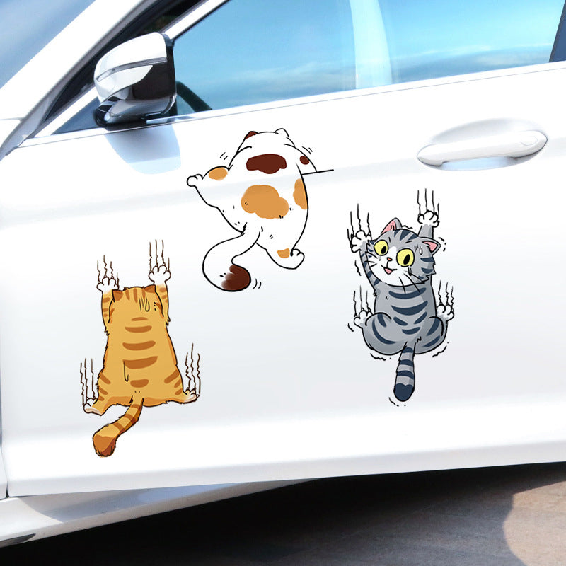 Cute Cat Cartoon Car Sticker