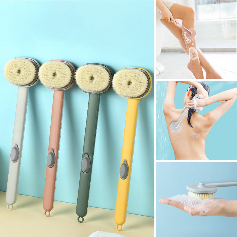 Long-handled bath massage cleaning brush