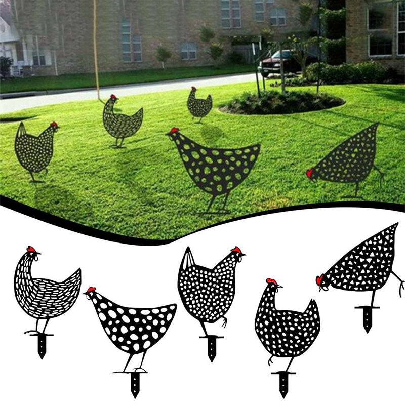 Simulated Chicken Ornament for the Garden