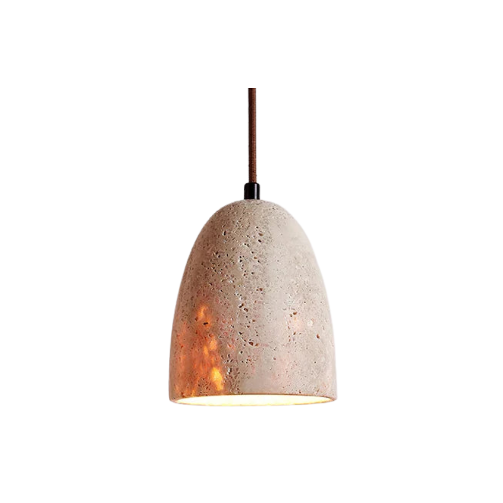 TerraLume – Pendant light with natural stone texture and warm glow