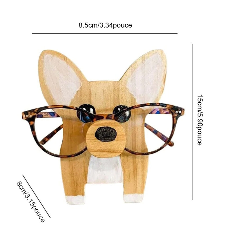 Cute wooden glasses case in animal shape