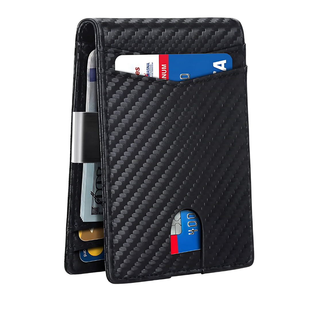 SafeSlim RFID Leather Men's Wallet – Compact, Thin & Safe