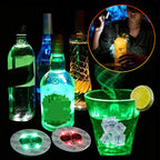 LED glowing bottle stickers and coasters