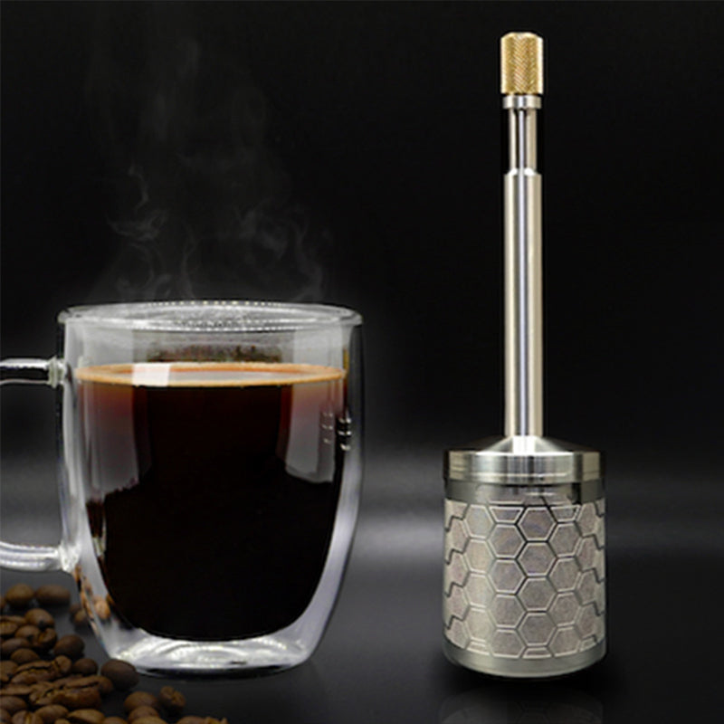 Manual coffee filter made of stainless steel