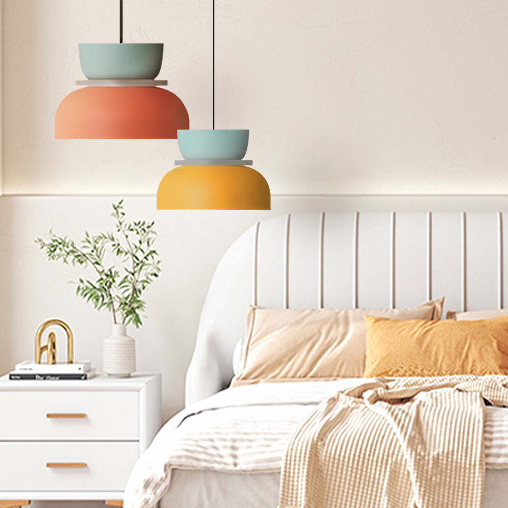 Nordic Color Block Pendant Light Fixture - Modern Hanging Lamp for Kitchen & Dining Room