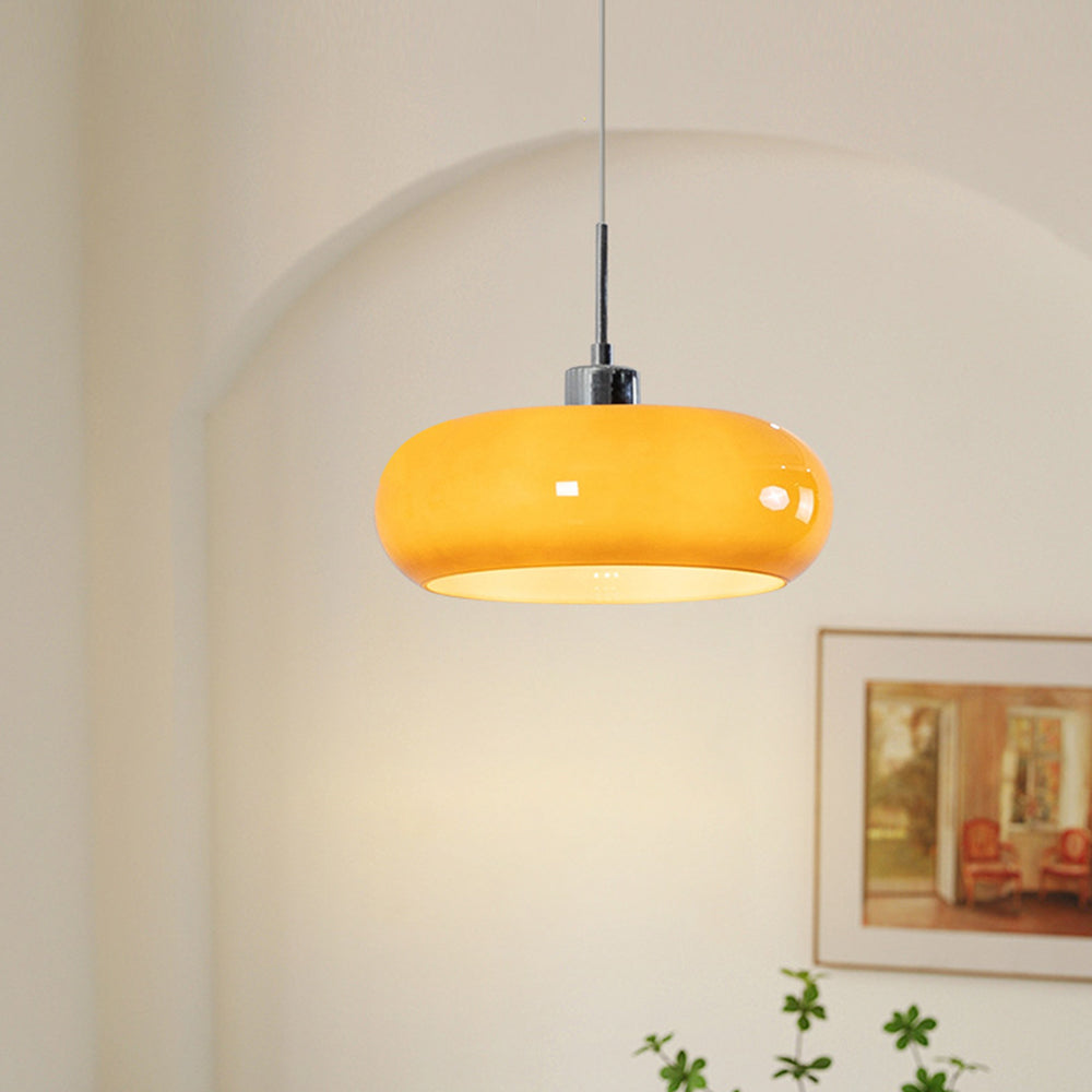 Hailie | Pendant Light Orange/White 28 cm Glass