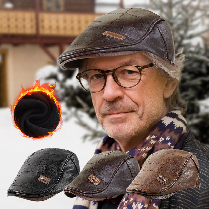 ElderLux Plush Leather Beret | Cozy elegance for a warm winter experience
