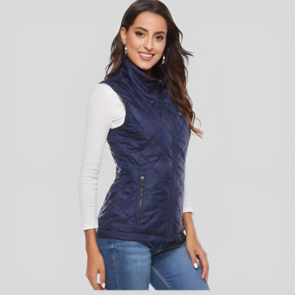Heated vest for women with dual control and 9 heating zones – comfort and warmth for every season