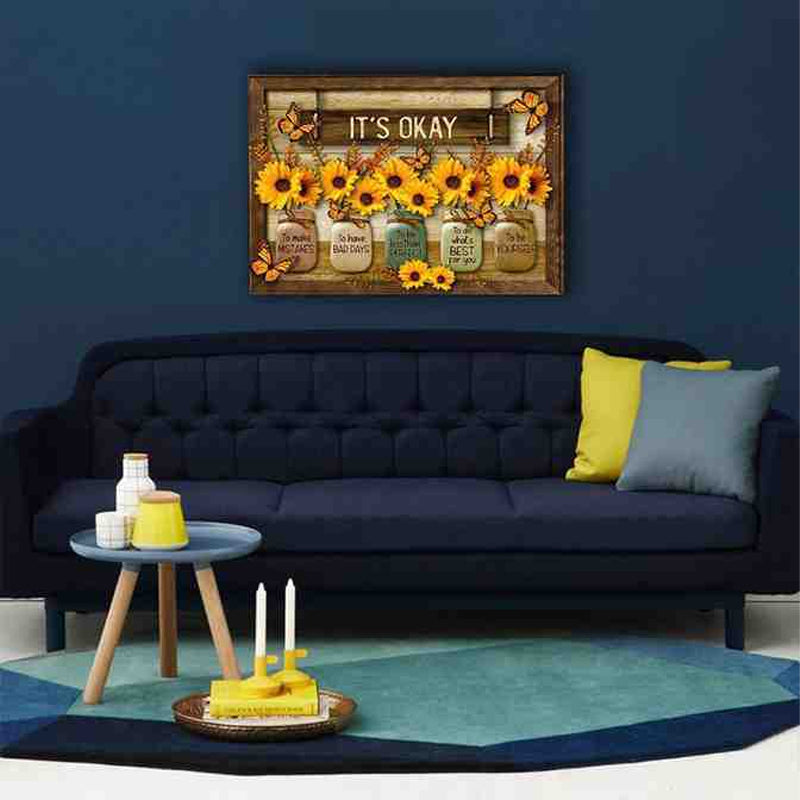 Butterfly Sunflower Wall Art