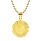 Round Pendant Golden Necklace
