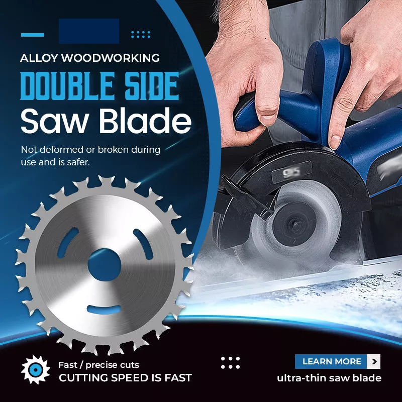 Double-sided alloy saw blade for woodworking