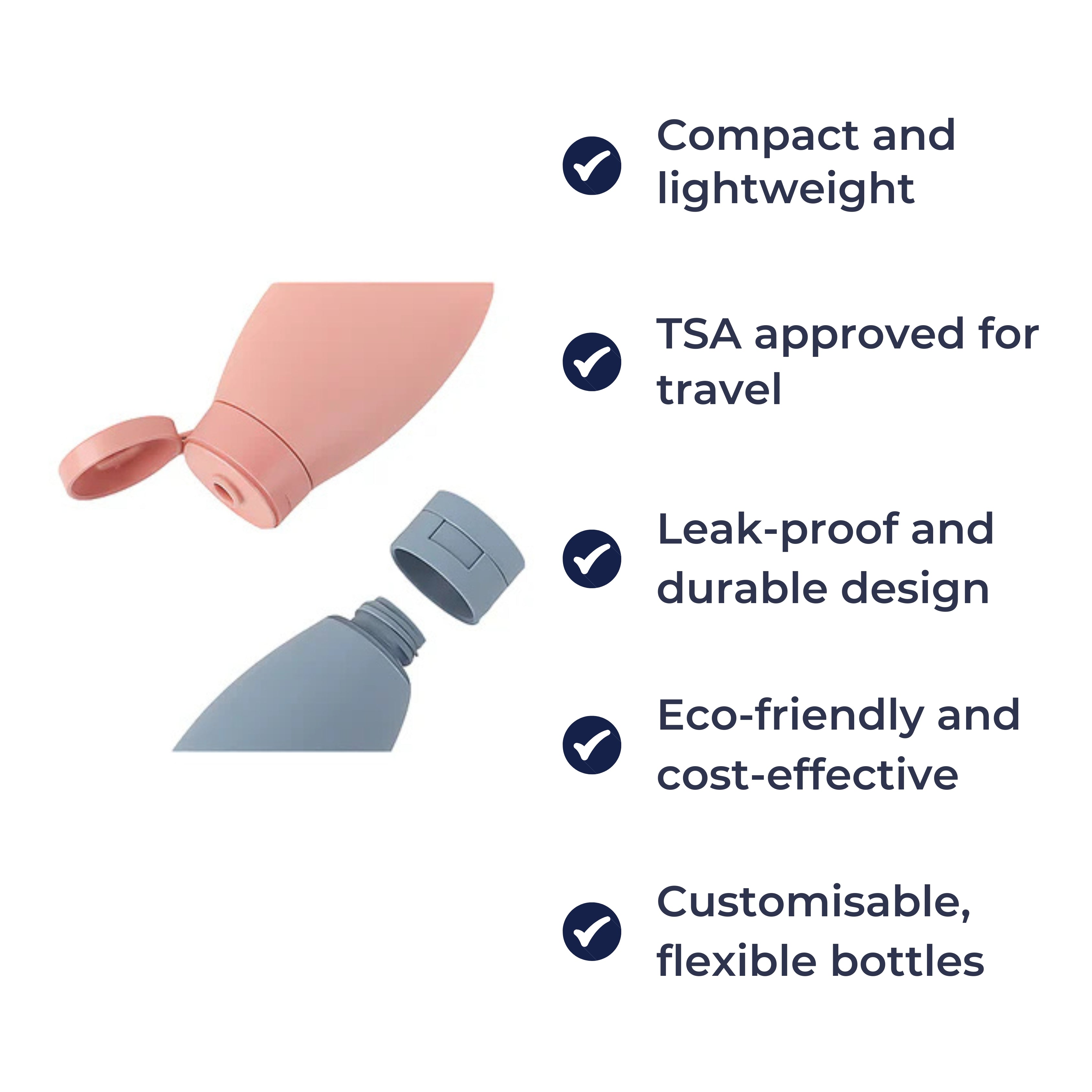 Leak-Proof Silicone – 60 ml Refillable – Ideal for Carry-On Trips