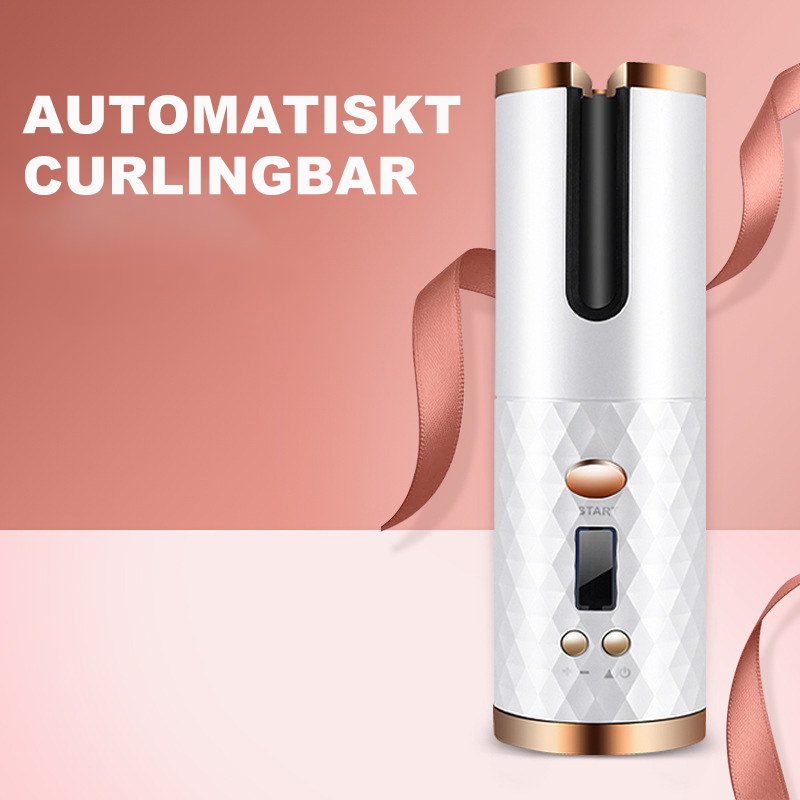 Cordless automatic rotating curling iron