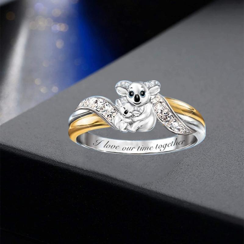 Creative Parent-Child Bear Ring