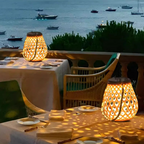 Solar LED Rattan Lantern – Large Outdoor Lighting in Oval Design for Garden and Terrace