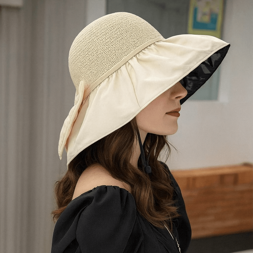 Stylish sun hat with wide brim for UV protection