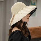 Stylish sun hat with wide brim for UV protection