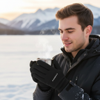 Winter gloves with grip for snow, rain & cold