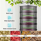 Foldable drying basket for fruits, vegetables, and herbs – Multi-tier net storage for quick drying process