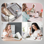 Portable Makeup Organizer — Compact LED Mirror with Adjustable Lighting