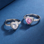 Diamond Love Peach Heart Ring