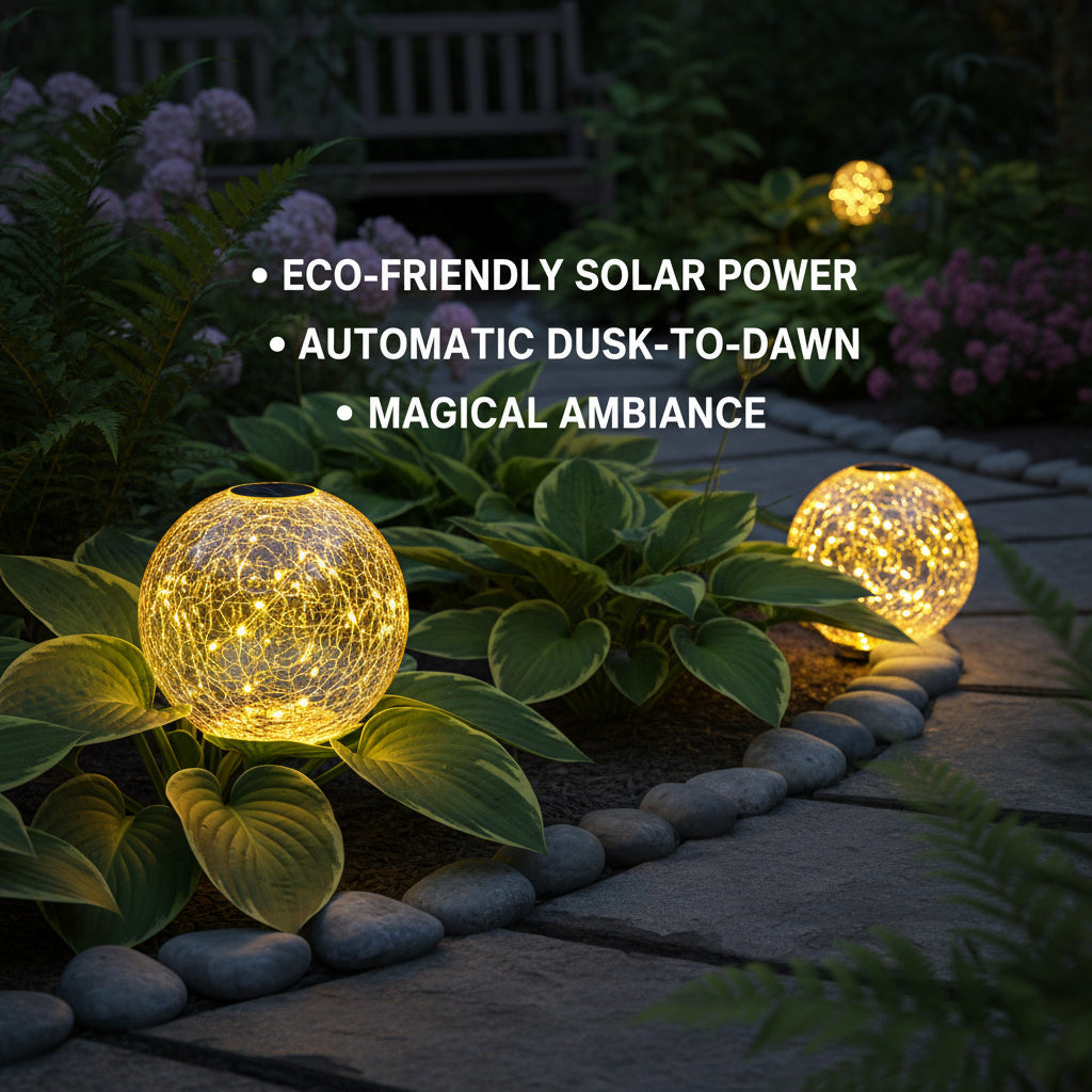 Solar-Powered Glass Ball Magical Garden Light
